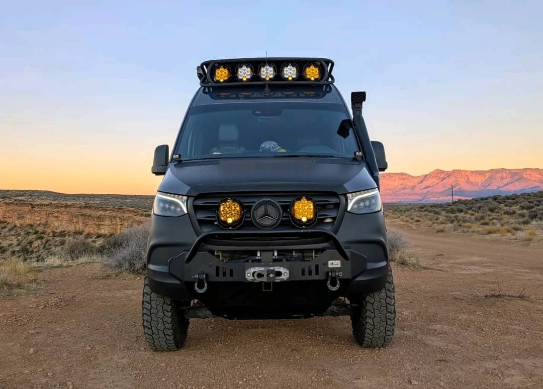4x4 badge detail on 2020 Mercedes Sprinter Rossmönster build