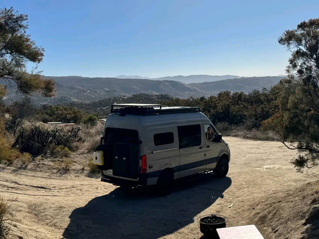 Adventure lifestyle setup with Rossmönster Sprinter at camp