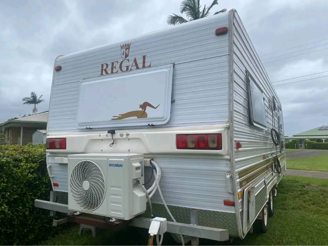 Air conditioning unit inside Regent 22ft caravan