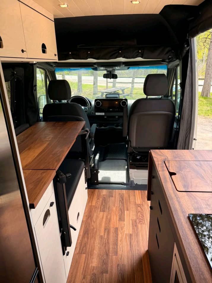 Sprinter 170 AWD interior cabinets and pantry storage