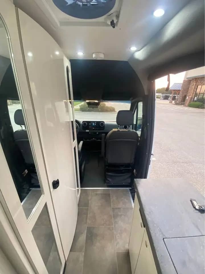 camper with extended awning