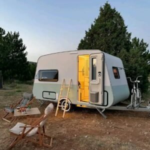 Curbside entry door of 2020 Happier Camper HC1
