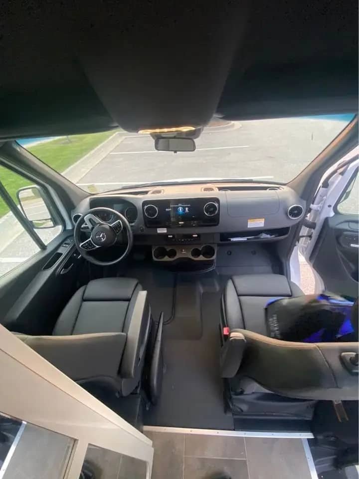 Mercedes Sprinter 3500 cockpit dashboard with modern controls
