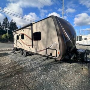 Entry door and steps of the 2013 Aluma-Lite travel trailer