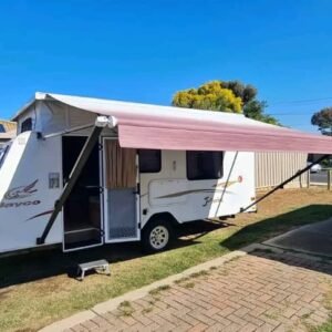 Caravan awnings and extension setup on the Jayco J Series Poptop