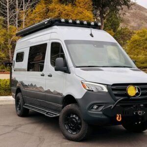 Front bumper LED lights on Ahoy MLTV for night visibility