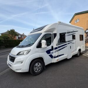 Front exterior view of the 2019 Swift Escape 674 Fiat Ducato motorhome