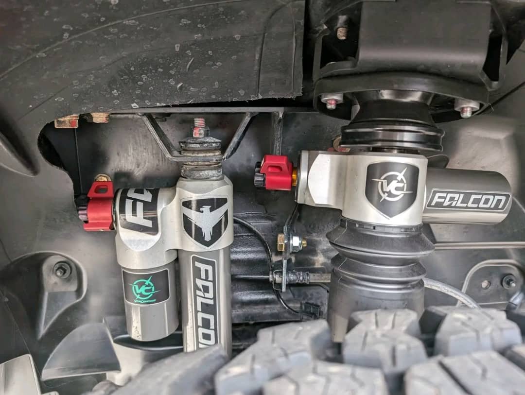 High-grade suspension components on Rossmönster Sprinter build