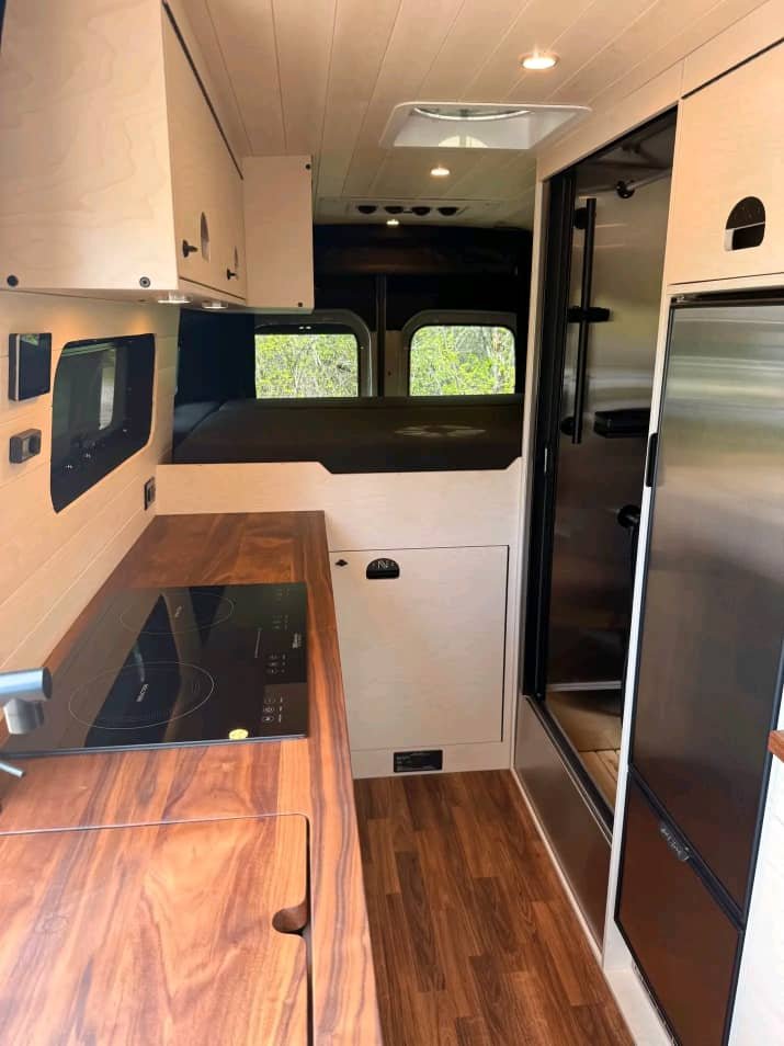 Full kitchen layout inside 2025 Sprinter 170 AWD