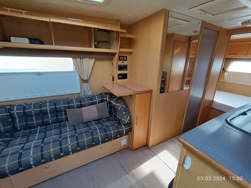 Front lounge converted into sleeping bed