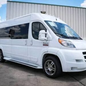 Front passenger-side angled view of Ram ProMaster conversion van