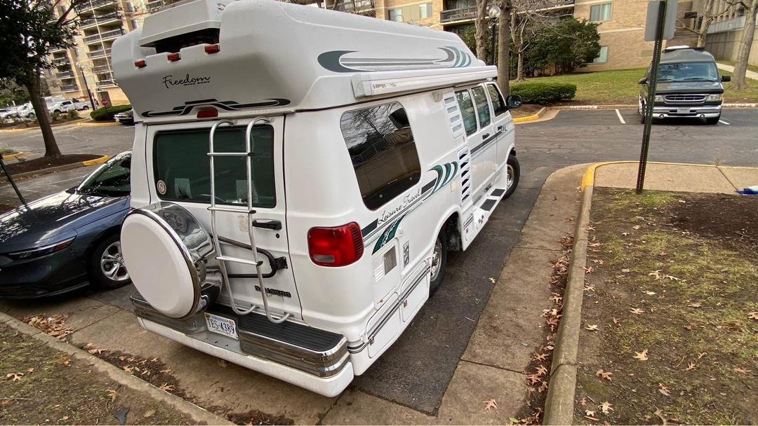 Spare wheel and roof access ladder on Leisure Travel Widebody