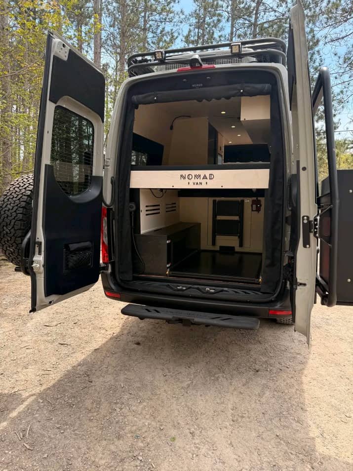 Rear cargo door opening of a 2024 Mercedes-Benz Sprinter 2500 van.