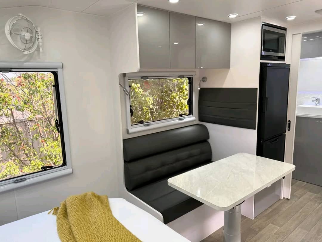 CNC interlocked ABS furniture inside Stallion Colt caravan