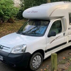 Front angled view of peugeot boxer motorhome