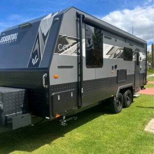 Front exterior view of 2023 Essential C-Class caravan