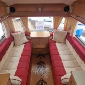 2 berth caravan for salefront lounge seating area