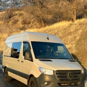 Front cinematic profile of 2021 Mercedes Sprinter van mercedes benz sprinter passenger van