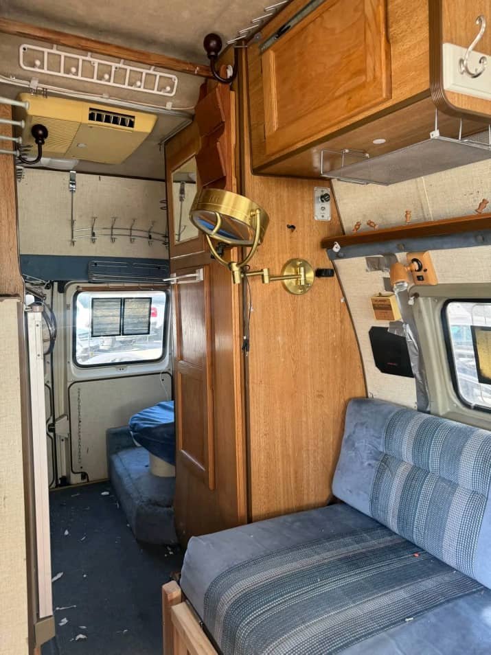 Full ensuite toilet area in Ford Econoline camper van