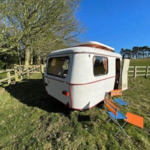 1971 Eriba caravan outdoor camping setup lightweight camper trailer