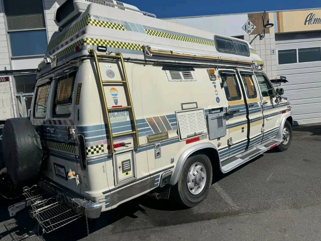 Rear exterior of 1990 Ford Econoline camper van