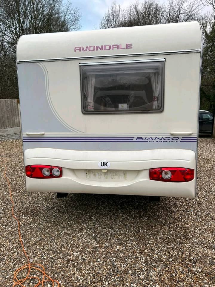 Rear exterior view of Avondale Bianco 2005 caravan