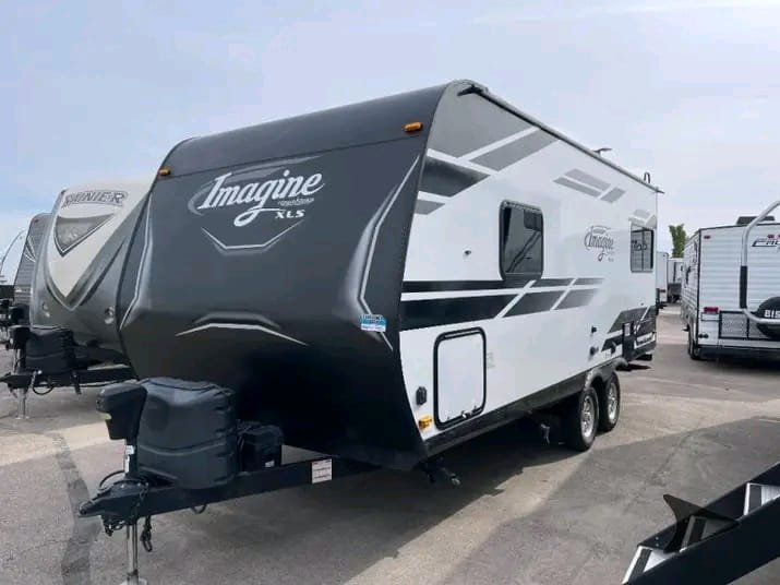Right side exterior view of grand design travel trailer for sale