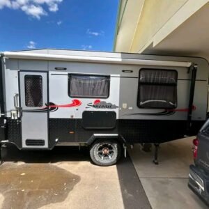 Side profile of 2020 Coast Rider caravan