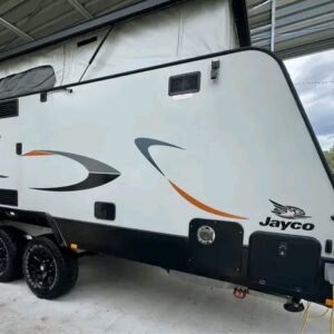 Rear exterior view of 2022 Jayco Journey Outback rvs with bunk beds