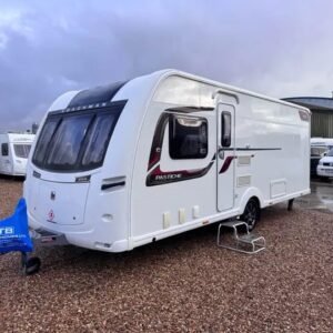 Tow hitch and exterior condition of Coachman Pastiche 575 touring caravan 4 berth