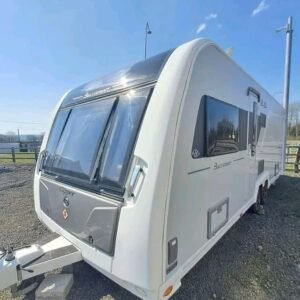 Twin axle and hitch detail on Elddis Buccaneer Clipper caravan