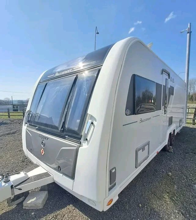 Twin axle and hitch detail on Elddis Buccaneer Clipper caravan