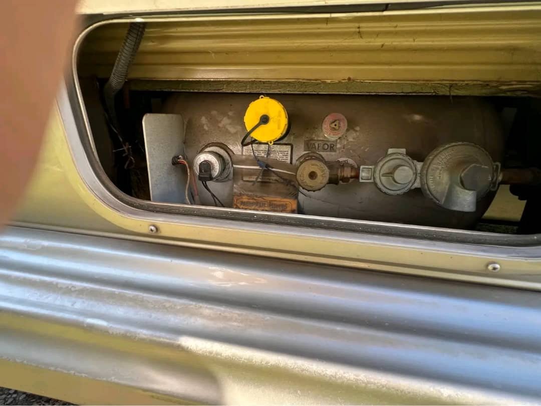 Utility control panel in Lance 2375 travel trailer