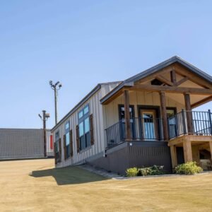 front porch deck view of cozy cabin manufactured home double wide trailer homes for sale